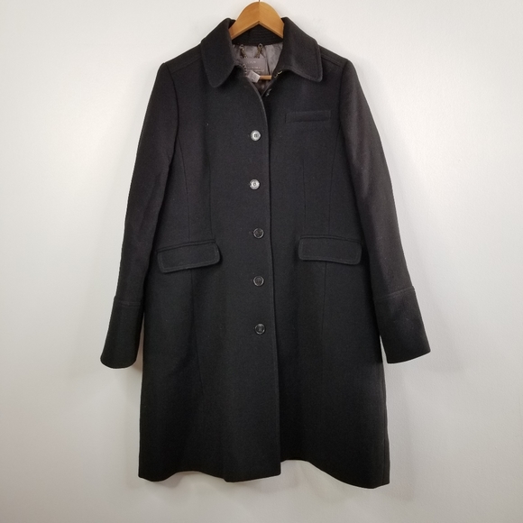 J Crew Wool Double Cloth Metro Coat 16 Black - Picture 2 of 7